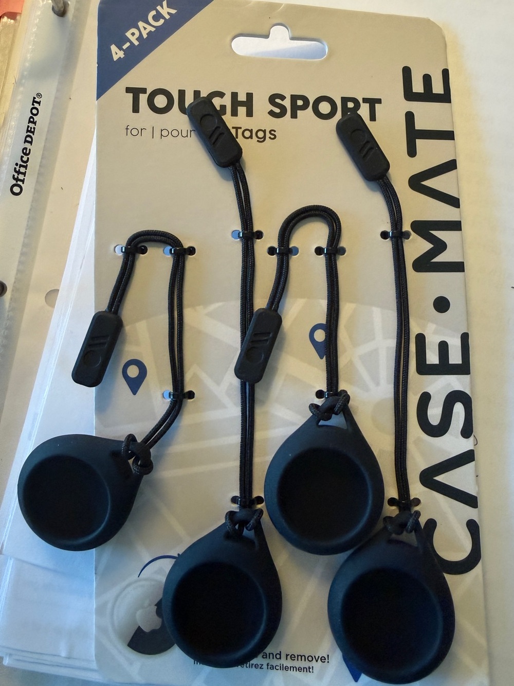 case-mate Black Tough Sport AirTag Holders (4-Pack) Brand New